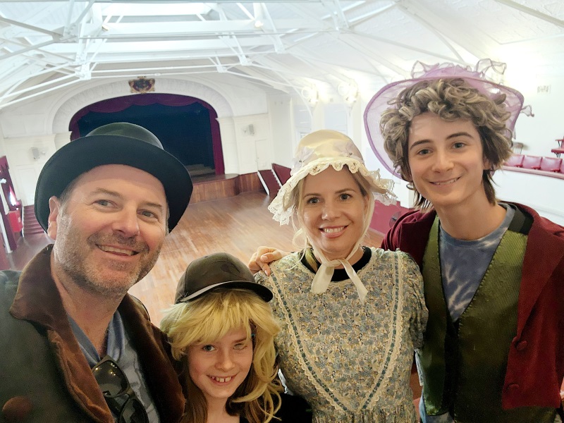 Family dressed up in town hall